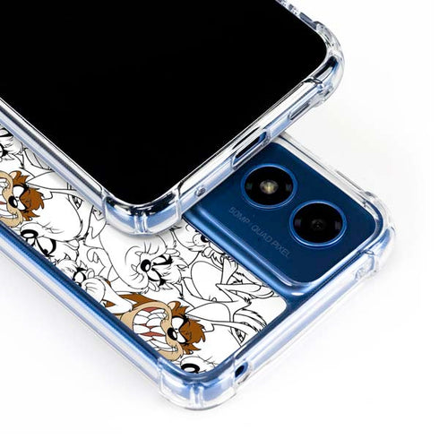 Looney Tunes Tasmanian Devil Super Sized Pattern Moto G Play 4G (2024) Clear Case