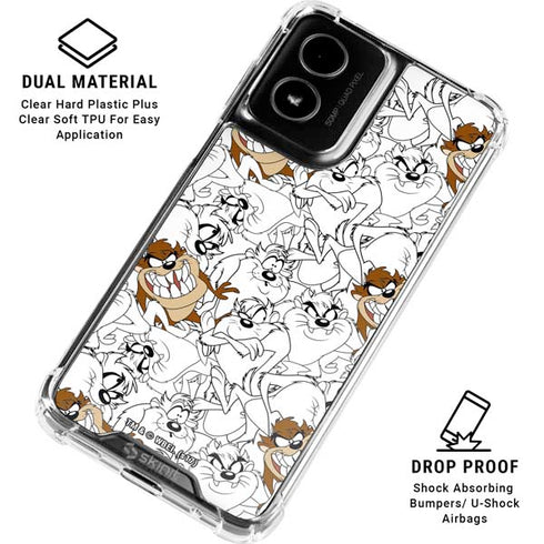 Looney Tunes Tasmanian Devil Super Sized Pattern Moto G Power 5G (2024) Clear Case