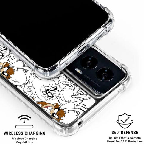 Looney Tunes Tasmanian Devil Super Sized Pattern Moto G Power 5G (2024) Clear Case