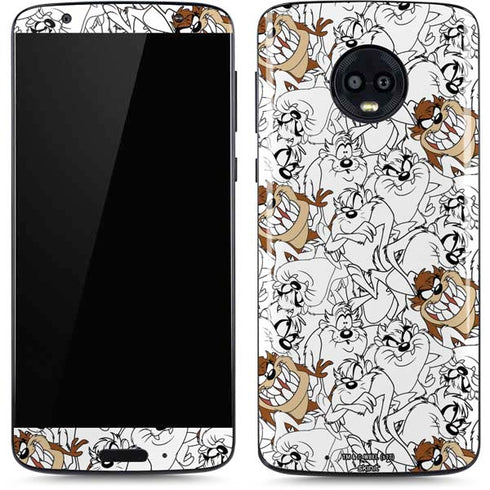 Looney Tunes Tasmanian Devil Super Sized Pattern Moto G6 Skin