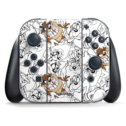 Looney Tunes Tasmanian Devil Super Sized Pattern Nintendo Switch (2017-2021) Joy-Con Controller Skin