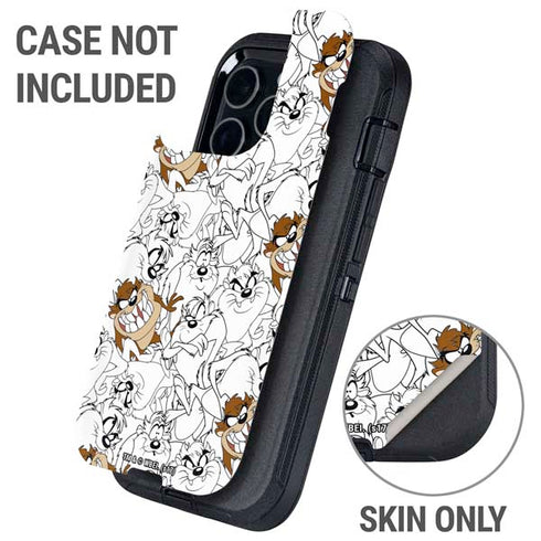 Looney Tunes Tasmanian Devil Super Sized Pattern Otterbox Defender iPhone Skin