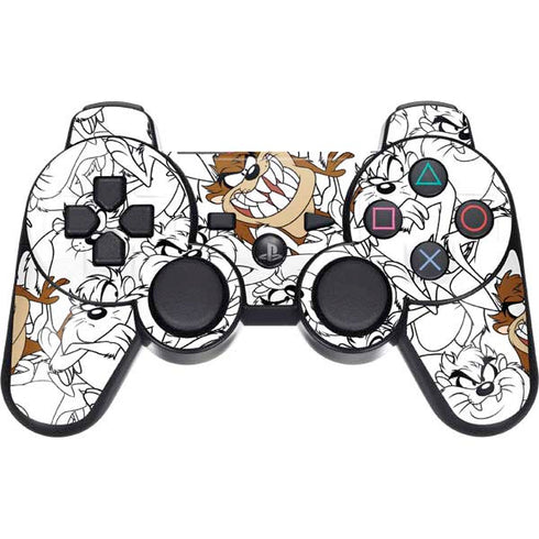 Looney Tunes Tasmanian Devil Super Sized Pattern PS3 Dual Shock wireless controller Skin