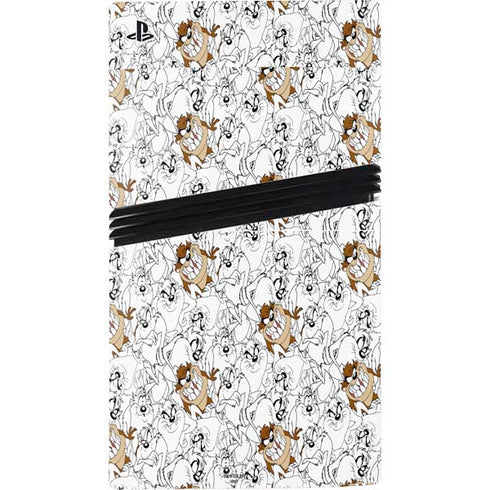 Looney Tunes Tasmanian Devil Super Sized Pattern PS5 Pro Console Skin