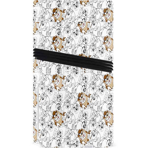 Looney Tunes Tasmanian Devil Super Sized Pattern PS5 Pro Disk Bundle Skin