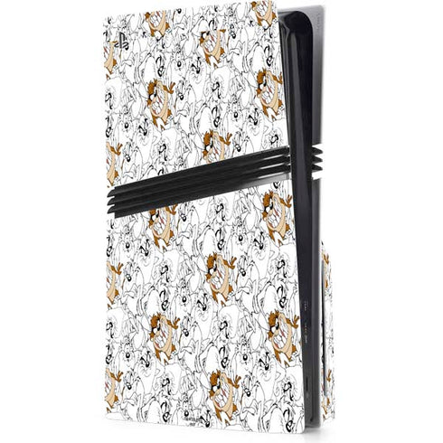 Looney Tunes Tasmanian Devil Super Sized Pattern PlayStation PS5 Skins