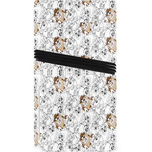 Looney Tunes Tasmanian Devil Super Sized Pattern PS5 Pro Disk Console Skin