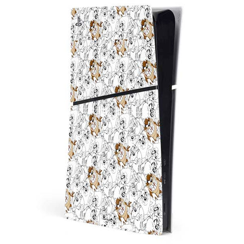 Looney Tunes Tasmanian Devil Super Sized Pattern PlayStation PS5 Skins