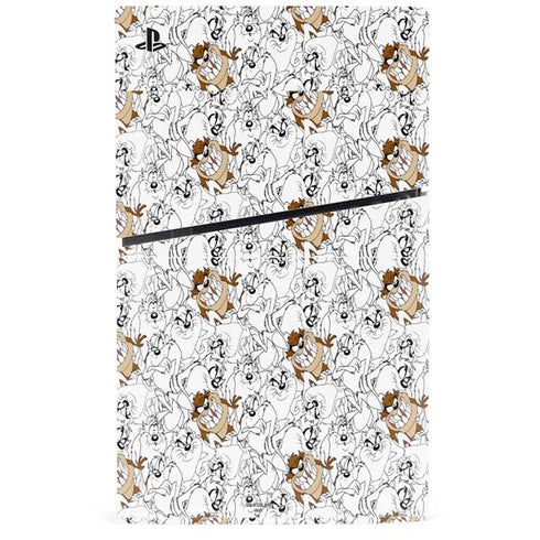 Looney Tunes Tasmanian Devil Super Sized Pattern PS5 Slim Digital Edition Console Skin