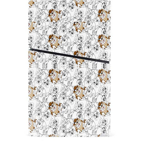 Looney Tunes Tasmanian Devil Super Sized Pattern PS5 Slim Digital Edition Console Skin