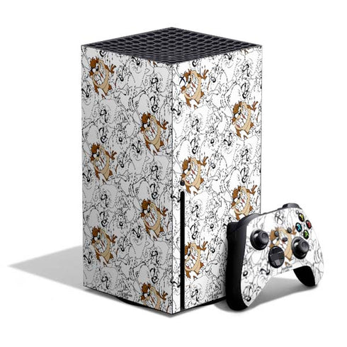 Looney Tunes Tasmanian Devil Super Sized Pattern Xbox Series X Bundle Skin