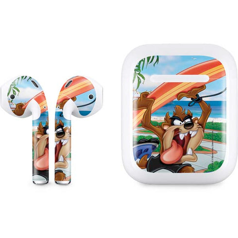Looney Tunes Tasmanian Devil Surfboard Apple AirPods Skin