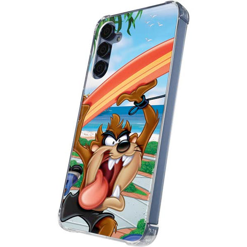 Looney Tunes Tasmanian Devil Surfboard Galaxy A55 5G Clear Case