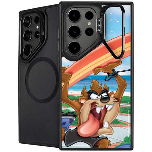 Looney Tunes Tasmanian Devil Surfboard Galaxy S25 Ultra Kickstand Case