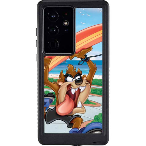 Looney Tunes Tasmanian Devil Surfboard Galaxy S24 Ultra Waterproof Case