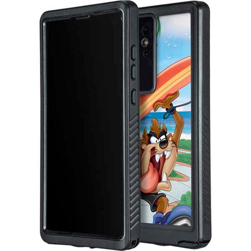 Looney Tunes Tasmanian Devil Surfboard Galaxy S24 Ultra Waterproof Case