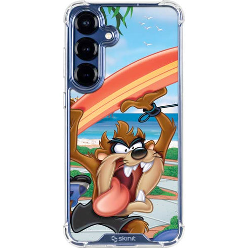 Looney Tunes Tasmanian Devil Surfboard Galaxy S25 Plus Clear Case