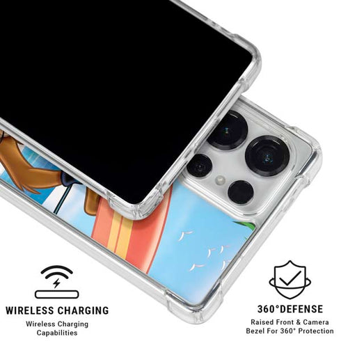 Looney Tunes Tasmanian Devil Surfboard Galaxy S25 Ultra Clear Case