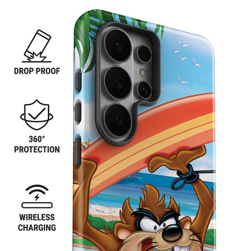 Looney Tunes Tasmanian Devil Surfboard Galaxy S26 Ultra Impact Case