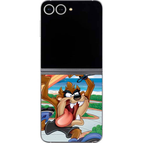 Looney Tunes Tasmanian Devil Surfboard Galaxy Z Flip6 Skin