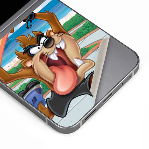 Looney Tunes Tasmanian Devil Surfboard Galaxy Z Flip6 Skin