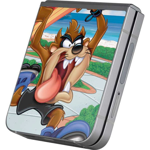 Looney Tunes Tasmanian Devil Surfboard Galaxy Z Flip6 Skin