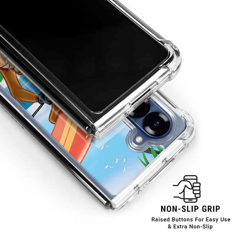 Looney Tunes Tasmanian Devil Surfboard Galaxy Z Fold6 Clear Case