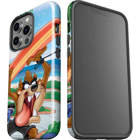 Looney Tunes Tasmanian Devil Surfboard iPhone 15 Pro Impact Case