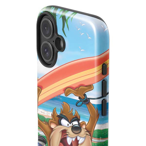 Looney Tunes Tasmanian Devil Surfboard iPhone 16 Impact Case