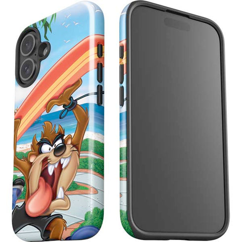 Looney Tunes Tasmanian Devil Surfboard iPhone 16 Impact Case