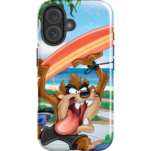 Looney Tunes Tasmanian Devil Surfboard iPhone 16 Magsafe Impact Case