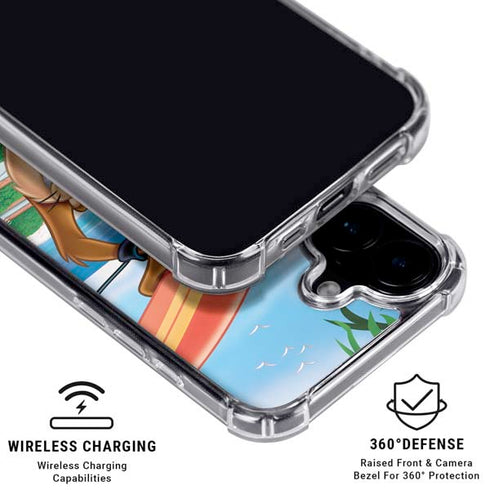 Looney Tunes Tasmanian Devil Surfboard iPhone 16 Plus MagSafe Case