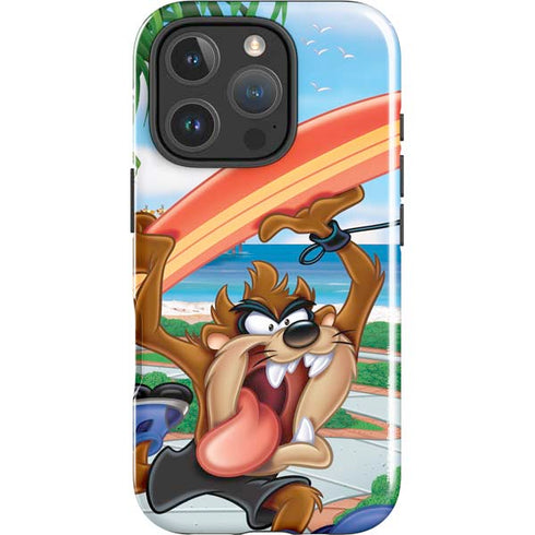 Looney Tunes Tasmanian Devil Surfboard iPhone 16 Pro Max Impact Case