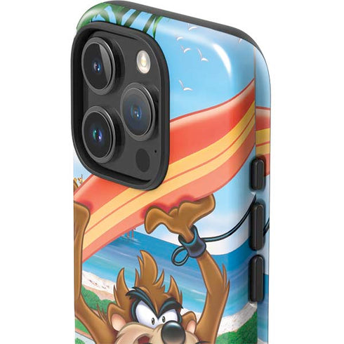 Looney Tunes Tasmanian Devil Surfboard iPhone 16 Pro Max Impact Case