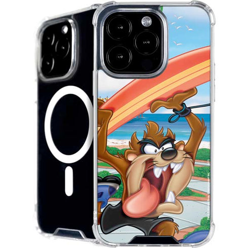Looney Tunes Tasmanian Devil Surfboard iPhone 16 Pro Max MagSafe Case