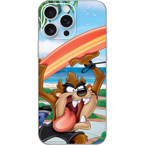 Looney Tunes Tasmanian Devil Surfboard iPhone 16 Pro Max Skin