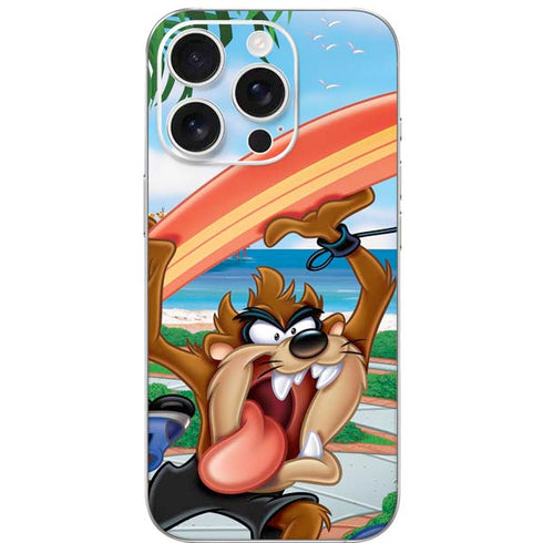 Looney Tunes Tasmanian Devil Surfboard iPhone 16 Pro Skin
