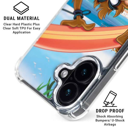 Looney Tunes Tasmanian Devil Surfboard iPhone 17 Clear Case