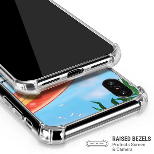Looney Tunes Tasmanian Devil Surfboard iPhone X/XS Clear Case