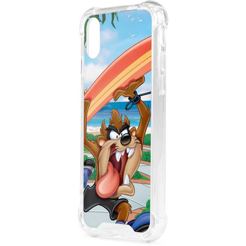 Looney Tunes Tasmanian Devil Surfboard iPhone XS Clear Case