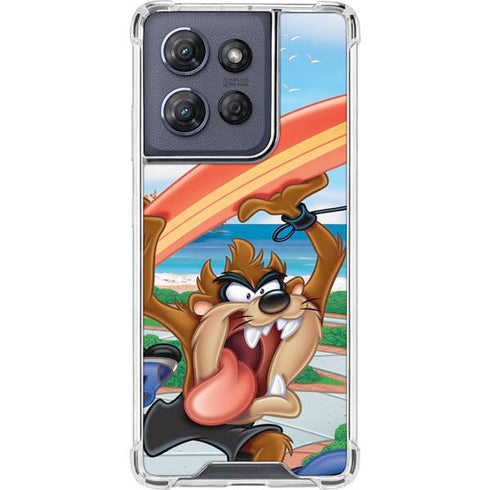 Looney Tunes Tasmanian Devil Surfboard Moto G 5G (2025) Clear Case