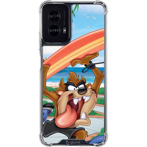 Looney Tunes Tasmanian Devil Surfboard Moto G Power 5G (2024) Clear Case