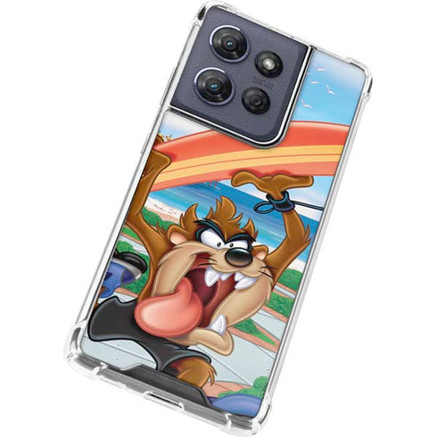 Looney Tunes Tasmanian Devil Surfboard Moto G Power 5G (2025) Clear Case
