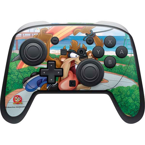 Looney Tunes Tasmanian Devil Surfboard Nintendo Switch 2 (2025) Pro Controller Skin