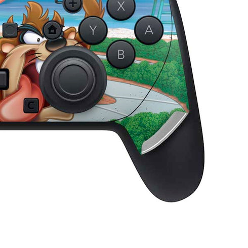 Looney Tunes Tasmanian Devil Surfboard Nintendo Switch 2 (2025) Pro Controller Skin