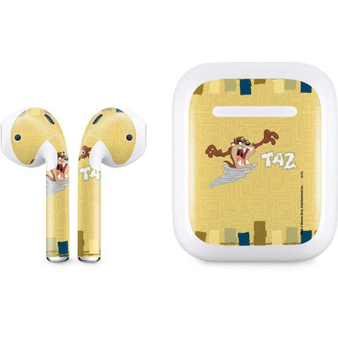 Looney Tunes Tasmanian Devil Swirl Cream Apple AirPods Skin