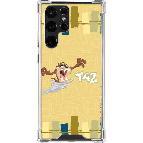 Looney Tunes Tasmanian Devil Swirl Cream Galaxy S23 Ultra Clear Case