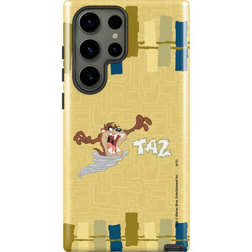 Looney Tunes Tasmanian Devil Swirl Cream Galaxy S23 Ultra Pro Case