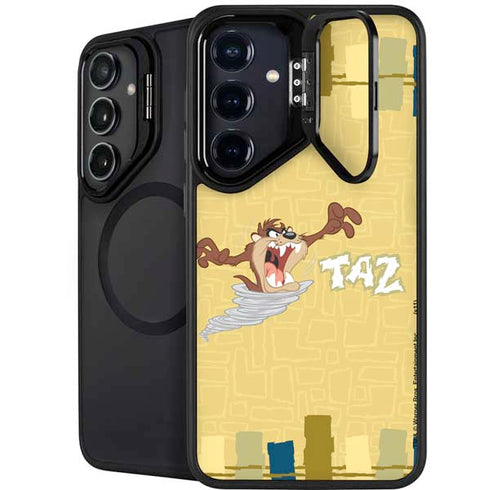 Looney Tunes Tasmanian Devil Swirl Cream Galaxy S25 Plus Kickstand Case