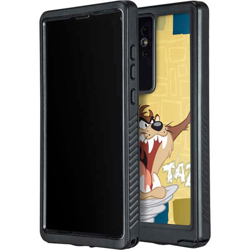 Looney Tunes Tasmanian Devil Swirl Cream Galaxy S24 Ultra Waterproof Case